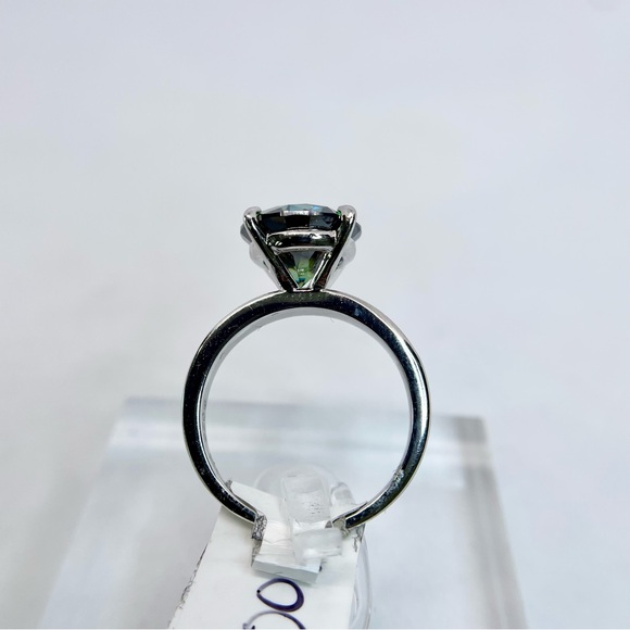 5 Carat Green Moissanite Ring 18K White Gold 925 Silver Wedding Anniversary - Picture 12 of 14